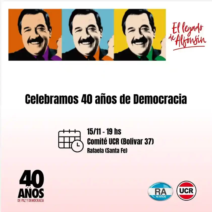 Celebración "40 años de Democracia" en el Comité Radical de Rafaela Celebración "40 años de Democracia" en el Comité Radical de Rafaela