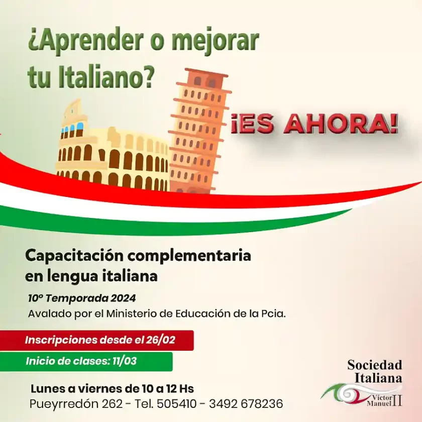 Lengua italiana: 10 años de una propuesta de enseñanza en Rafaela, para toda la zona Lengua italiana: 10 años de una propuesta de enseñanza en Rafaela, para toda la zona