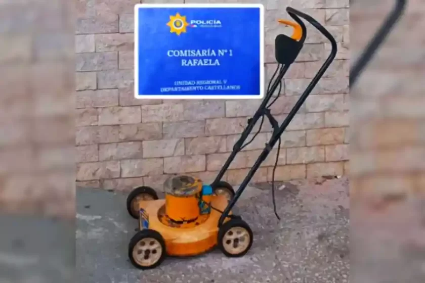 Recuperan máquina de cortar césped en Rafaela: un caso de encubrimiento cortadora de cesped