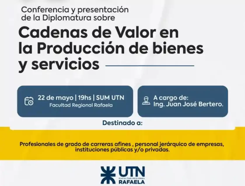 Conferencia y presentación de la Diplomatura: Cadenas de Valor en la producción de bienes y servicios Conferencia y presentación de la Diplomatura: Cadenas de Valor en la producción de bienes y servicios