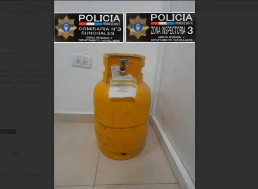 Sunchales: Secuestran una garrafa en un operativo policial Sunchales: Secuestran una garrafa en un operativo policial