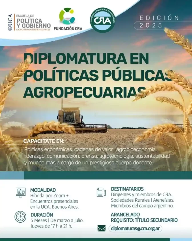 Últimos días de inscripción para la Diplomatura en Políticas Públicas Agropecuarias Últimos días de inscripción para la Diplomatura en Políticas Públicas Agropecuarias