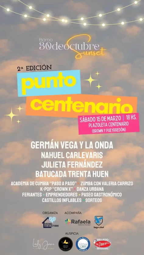 Este sábado se viene la segunda edición de Punto Centenario Este sábado se viene la segunda edición de Punto Centenario