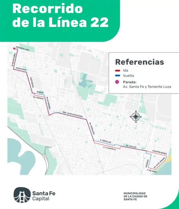 ¡Nueva línea de colectivos para Santa Fe! La Línea 22 comienza a circular el 5 de mayo