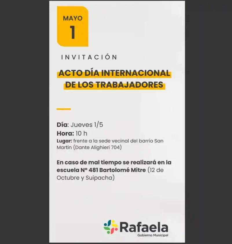 Acto oficial por el Día Internacional de los Trabajadores Acto oficial por el Día Internacional de los Trabajadores