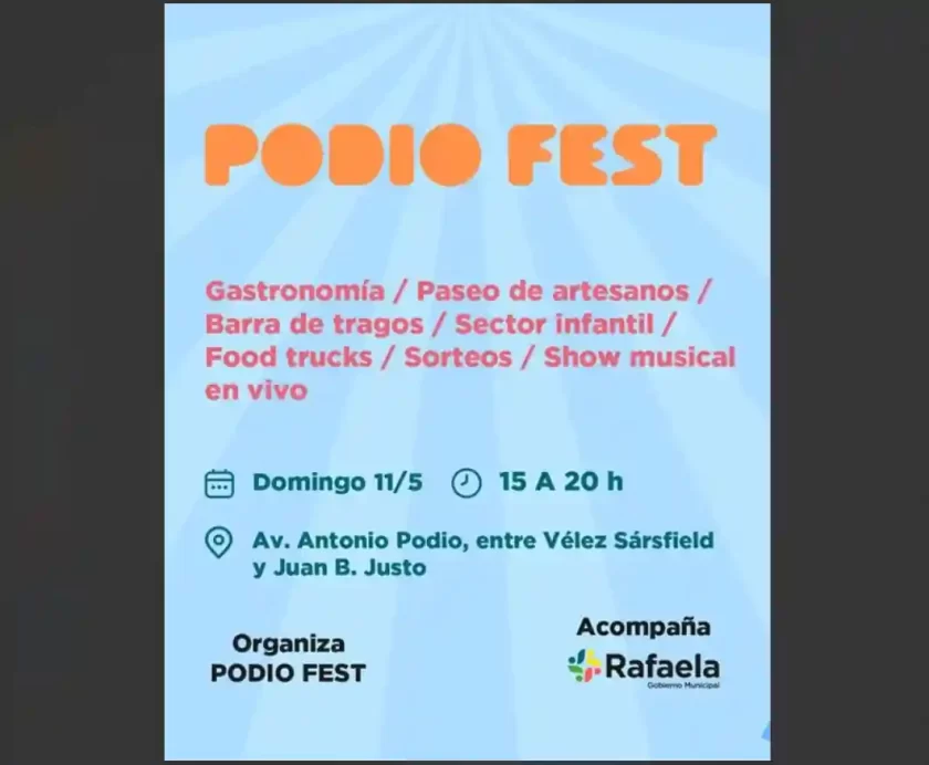 El 11 de mayo no te pierdas el "Podio Fest" El 11 de mayo no te pierdas el "Podio Fest"