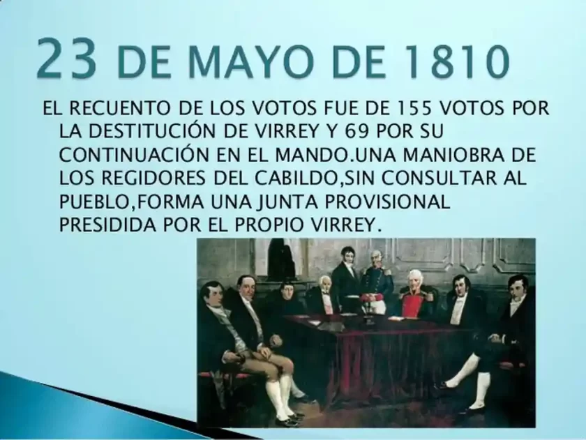 Miércoles 23 de Mayo de 1810: El Cabildo decide el cese del mandato del virrey Miércoles 23 de Mayo de 1810: El Cabildo decide el cese del mandato del virrey