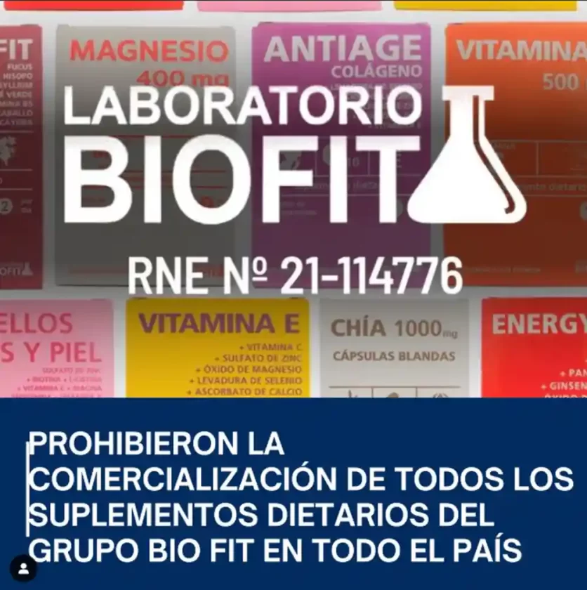 La ASSAL emitió un alerta alimentaria para todos los suplementos dietarios elaborados por el Grupo Bio Fit La ASSAL emitió un alerta alimentaria para todos los suplementos dietarios elaborados por el Grupo Bio Fit