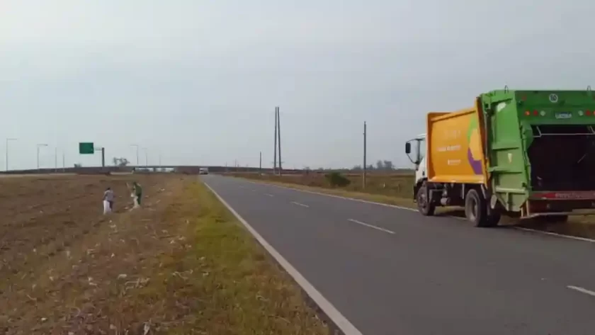 Limpieza intensiva en la colectora de la Ruta 34 Limpieza intensiva en la colectora de la Ruta 34