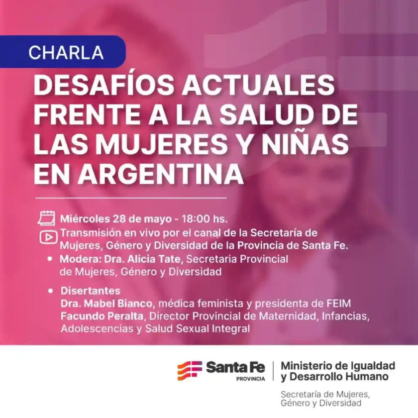 Se brindará una charla sobre «Desafíos actuales frente a la salud de las mujeres y niñas en Argentina» Se brindará una charla sobre «Desafíos actuales frente a la salud de las mujeres y niñas en Argentina»