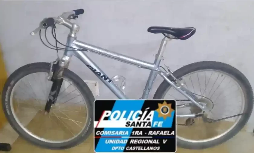Rafaela: Recuperan bicicleta robada y detienen a un sospechoso Rafaela: Recuperan bicicleta robada y detienen a un sospechoso