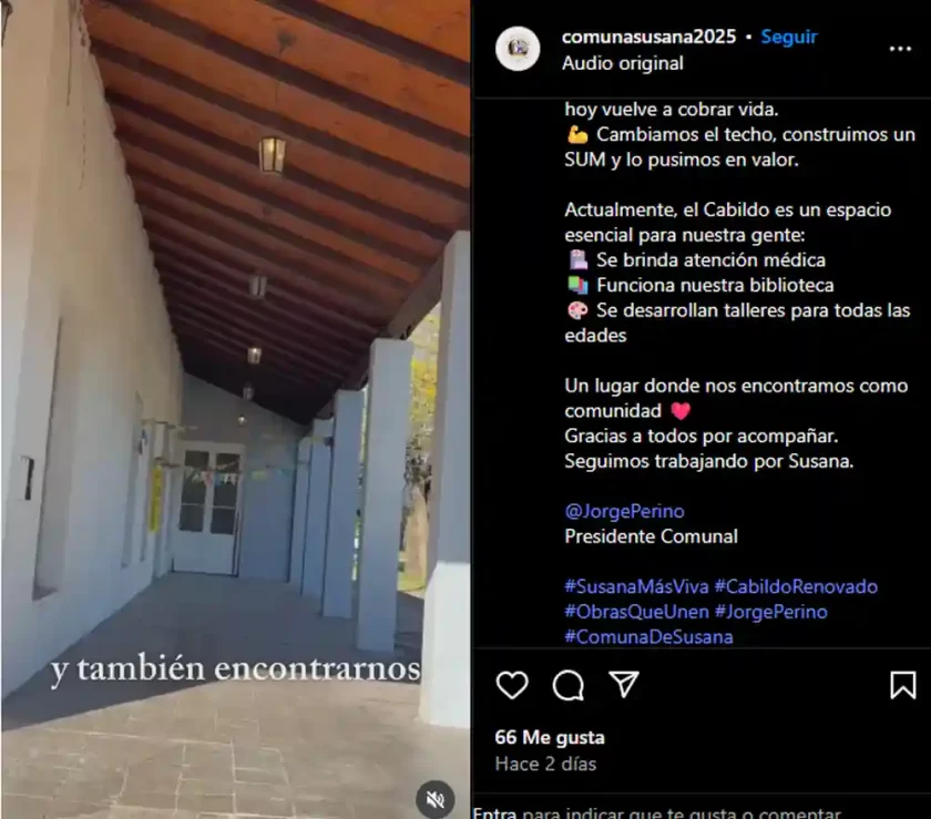 La Comuna de Susana reinauguró el Cabildo, ícono histórico del pueblo La Comuna de Susana reinauguró el Cabildo, ícono histórico del pueblo