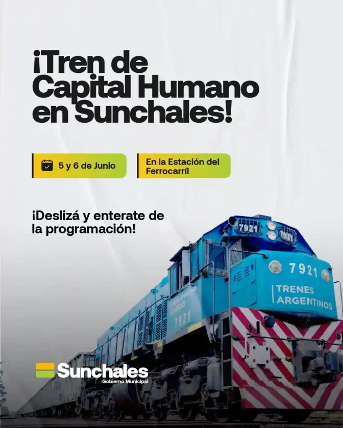 El Tren de Capital Humano llega a Sunchales con servicios de salud y propuestas locales El Tren de Capital Humano llega a Sunchales con servicios de salud y propuestas locales
