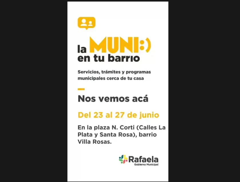 "La Muni en tu barrio" se traslada al barrio Villa Rosas "La Muni en tu barrio" se traslada al barrio Villa Rosas