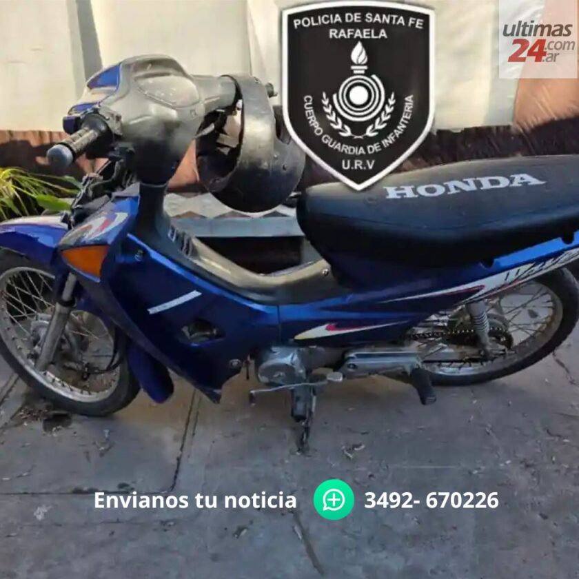 Motocicleta robada recuperada en Rafaela Motocicleta robada recuperada en Rafaela