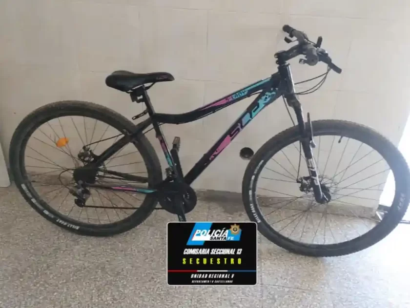 Recuperan bicicleta robada en Rafaela tras rápida intervención policial Recuperan bicicleta robada en Rafaela tras rápida intervención policial